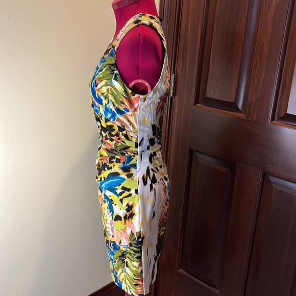 Bebe Wrap top mini Dress V-neck Multicolor Fully lined Size XS - Picture 7 of 12